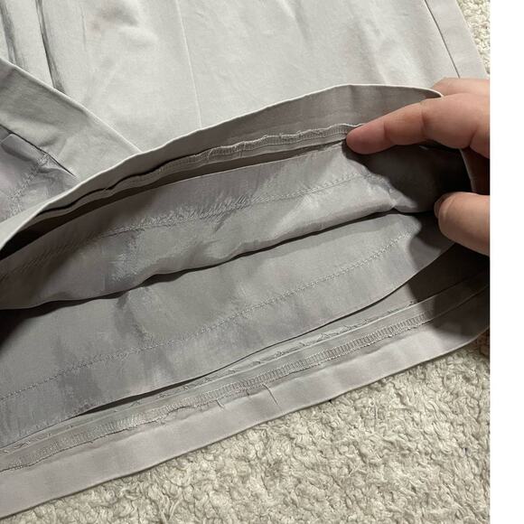 Boss Hugo Boss Womens Sz 6 Pleated Button Faux Wrap Knee Length Skirt Silver 249 - Picture 7 of 14